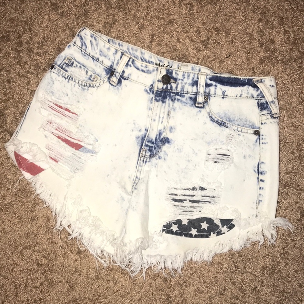 Never worn red white and blue jean shorts